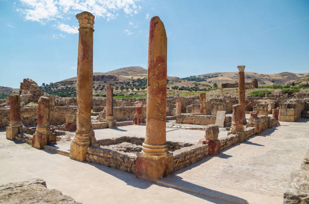 Bulla Regia. Ruins of the Roman city. Tunisia, near Jendouba north-western Tunisia regia stock pictures, royalty-free photos & images