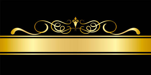ilustrações de stock, clip art, desenhos animados e ícones de elements of design gold frame in vintage style vector image - victorian style banner angle swirl