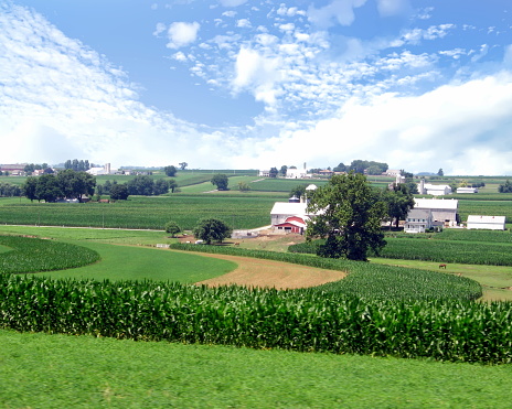 Amish farm country landscape in Lancaster, Pennsylvania - USA