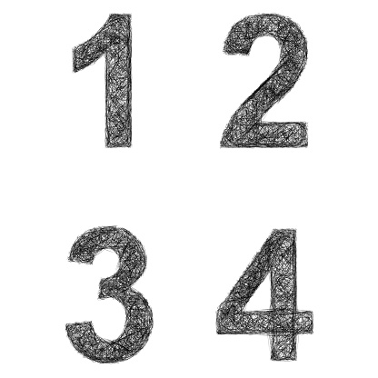 Line Art Font Set Numbers 1 2 3 4 Stock Illustration - Download Image Now -  Alphabet, Black Color, Concepts - iStock