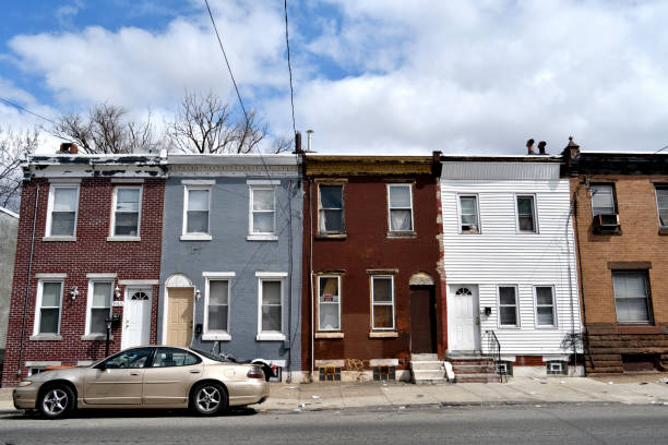 Neighborhood street scenes in Kensington, Philadelphia, PA stock photo