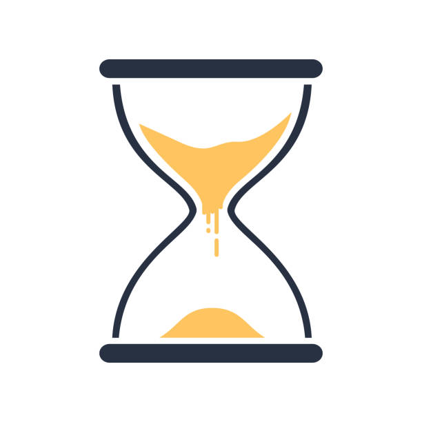 Hour glass sign. Transparent sandglass icon, time hourglass, sandclock flat design, vector eps10 illustration. Hour glass sign. Transparent sandglass icon, time hourglass, sandclock flat design, vector eps10 illustration. Time passing concept for business deadline, urgency and running out of time. hourglass stock illustrations
