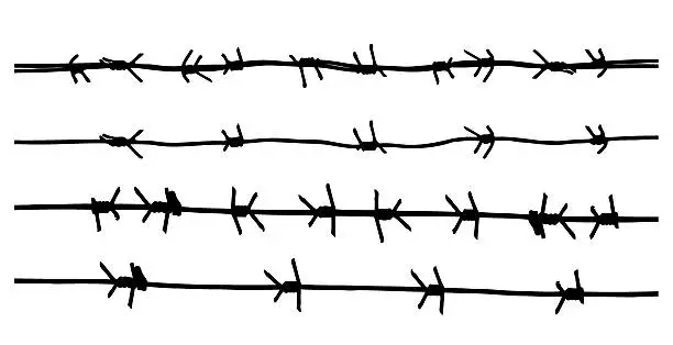 Vector illustration of Barbed wire