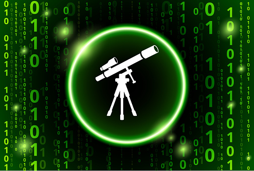 Vetores de Telescópio E Detector Em Código Binário De Tripé Vector ...
