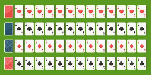karty do gry w pokera, pełna talia - jack of hearts jack cards heart shape stock illustrations