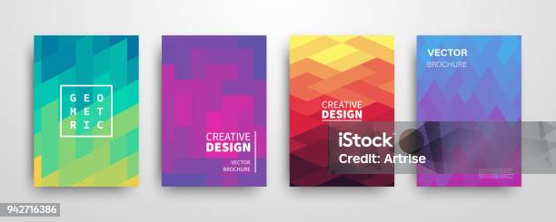 Modern Futuristic Abstract Geometric Covers Set Stock Illustration - Download Image Now - Backgrounds, Pattern, Abstract