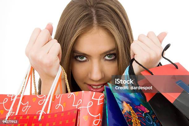 Happy Shopping Mädchen Stockfoto und mehr Bilder von Attraktive Frau - Attraktive Frau, Einkaufen, Einkaufstasche