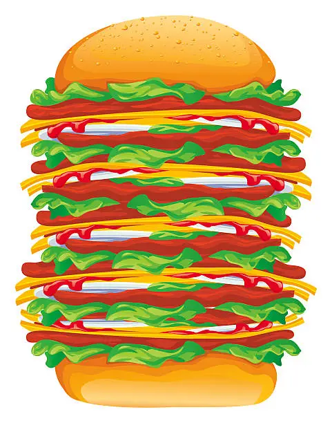 Photo of hamburger big rasterized vector illustration
