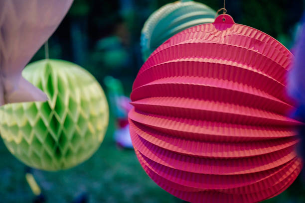 Party Paper Decoration for a Summer Backyard Party Outside