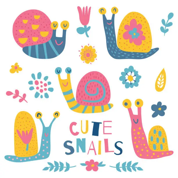 Vector illustration of snails