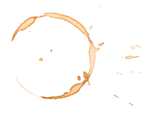 coffee cup stain - stained imagens e fotografias de stock