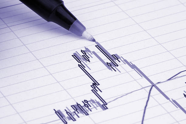 istock Pen showing diagram on financial report/magazine 94276228