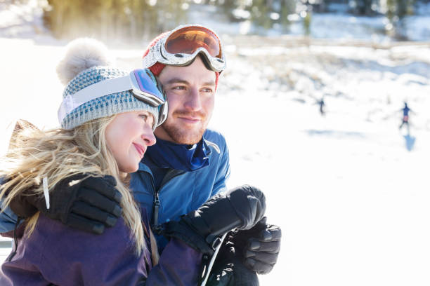 istock Happy couple enjoy skiing together 942764750