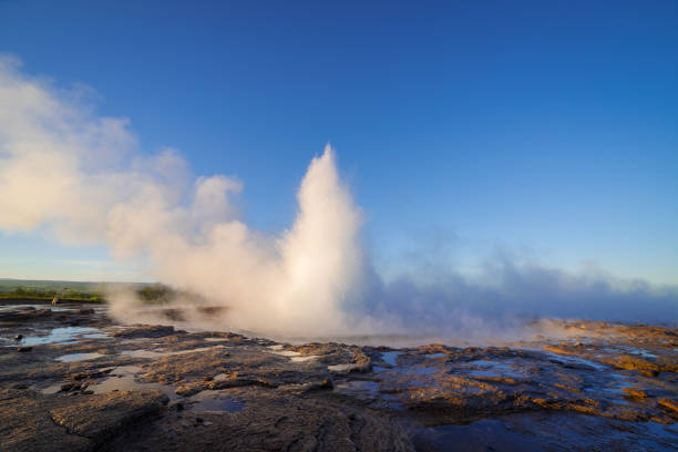 istock Strokkur geyser eruption in Iceland 942765388