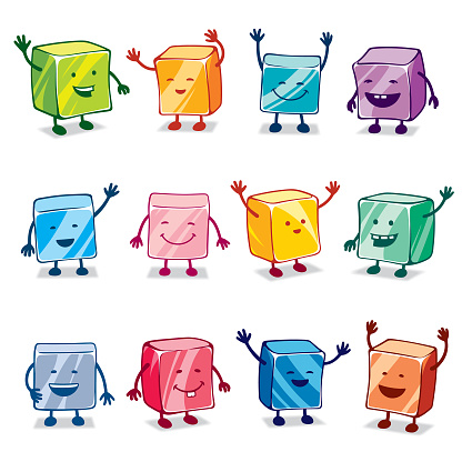 Happy candy character illustrations.