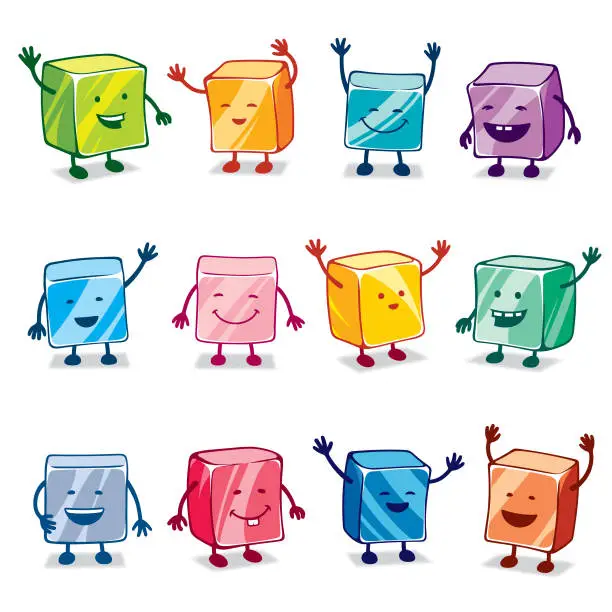 Vector illustration of Happy Colorful Candy Characters