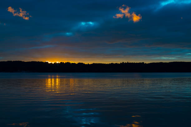 Sunset over lake near Munich, Germany