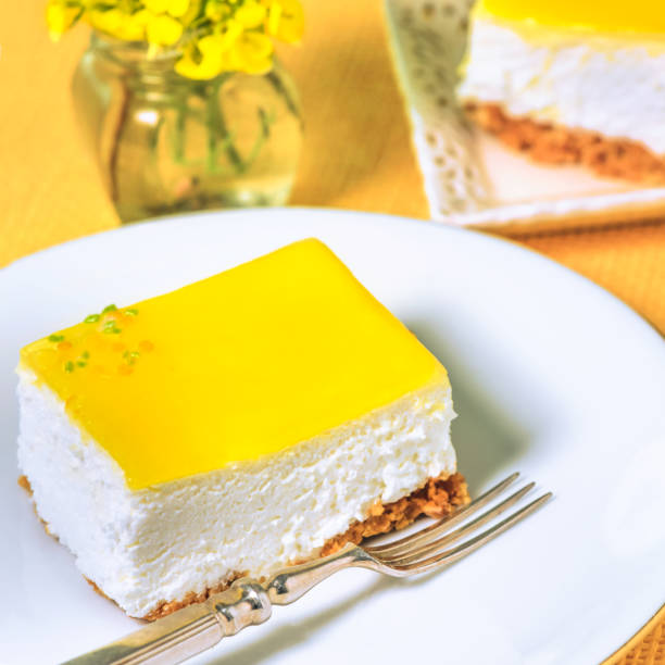slice of lemon cheesecake