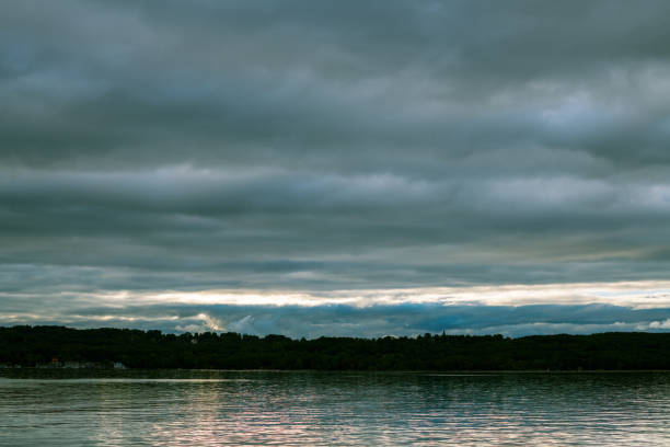 Sunset over lake near Munich, Germany