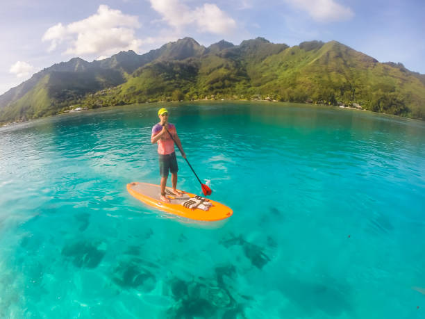 istock Stand up paddle in Bora Bora Island, French Polynesia. 942781956