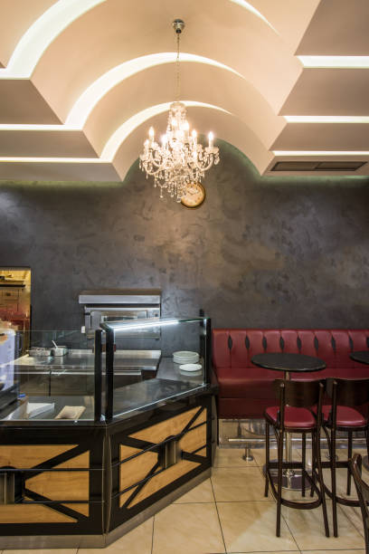 istock Shelf and seats in pitta restaurant interior 942788962