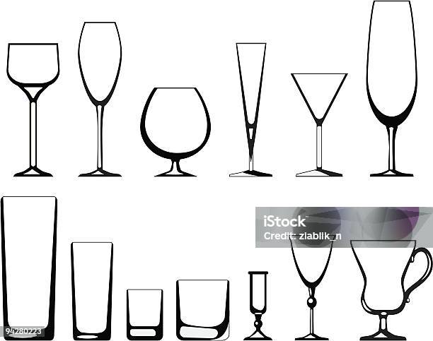 Очки — стоковая векторная графика и другие изображения на тему Алкоголь - напиток - Алкоголь - напиток, Без людей, Векторная графика