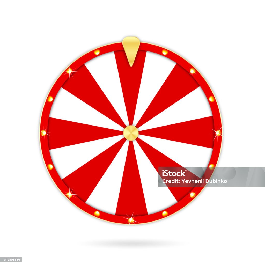 Realistic wheel of fortune isolated on white background. Gambling roulette and fortune wheel concept, casino prize and luck Realistic wheel of fortune isolated on white background. Gambling roulette and fortune wheel concept, casino prize and luck. Vector Wheel stock vector