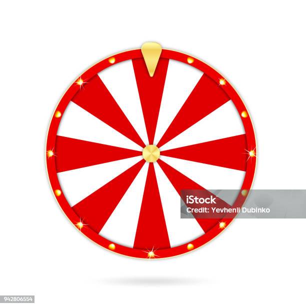 Realistic Wheel Of Fortune Isolated On White Background Gambling Roulette And Fortune Wheel Concept Casino Prize And Luck Stock Illustration - Download Image Now