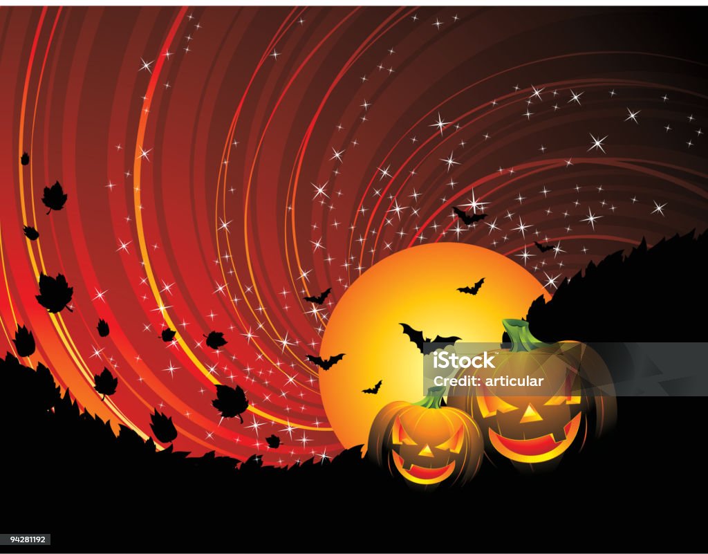 Ilustración sobre un tema de Halloween - arte vectorial de Amarillo - Color libre de derechos