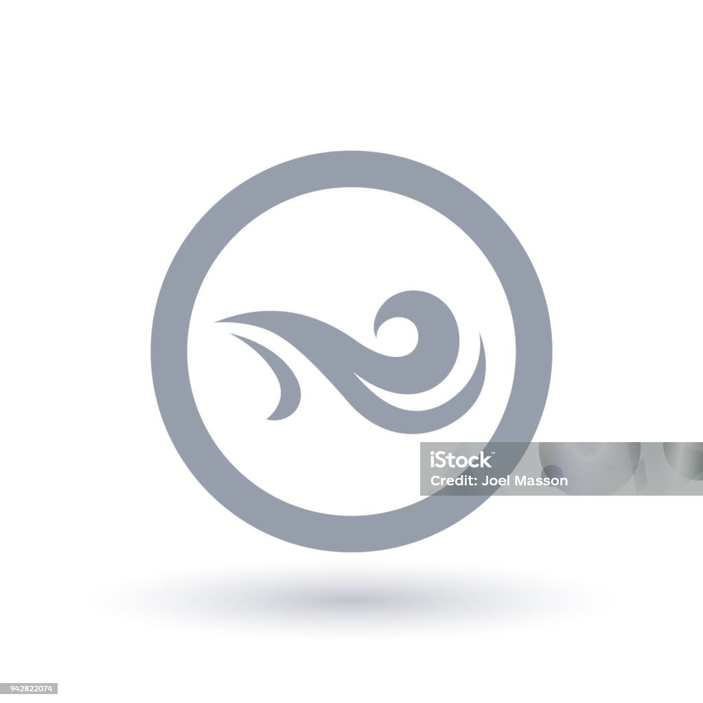 Fresh wind icon in circle. Air flow symbol. Fresh wind icon in circle outline. Air flow symbol. Wind breeze sign. Vector illustration. Icon Symbol stock vector