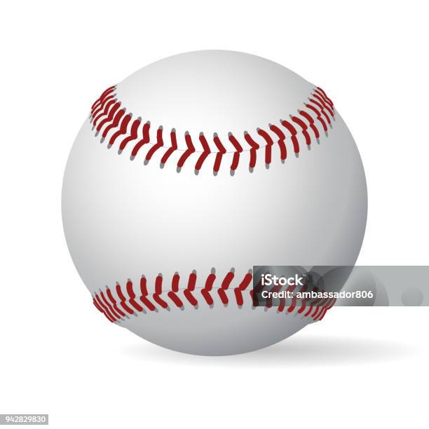 Leather Baseball Ball Vector Stock Illustration - Download Image Now - Baseball - Ball, Baseball - Sport, Softball - Ball