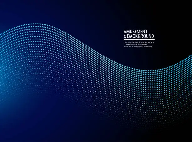 Vector illustration of Blue ripple particle background