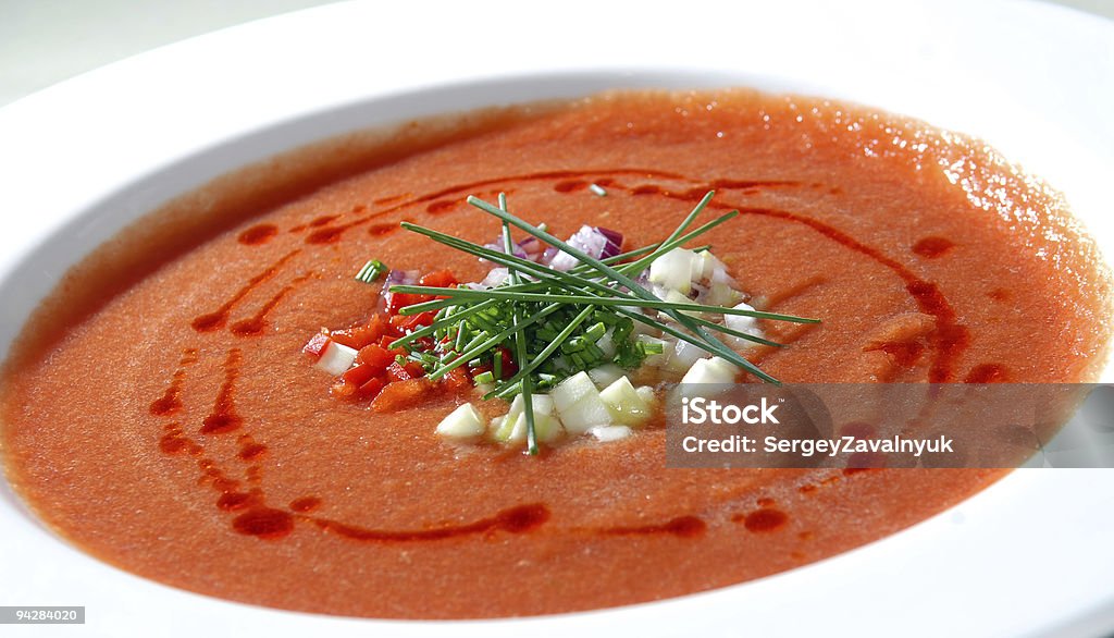 The Spanish tomato soup gazpacho  Bowl Stock Photo