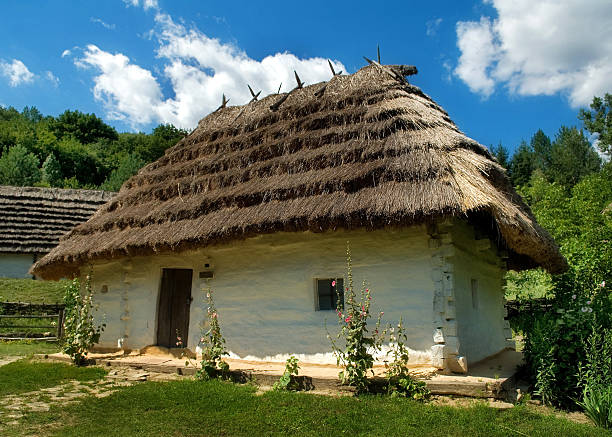 istock The house with a straw roof 94284025