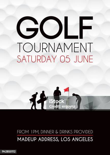 Golf Tournament Poster - Arte vetorial de stock e mais imagens de Golfe - Golfe, Torneio de Golfe, Convite