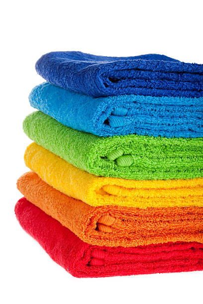 istock Colour terry towels combined by pile 94285632