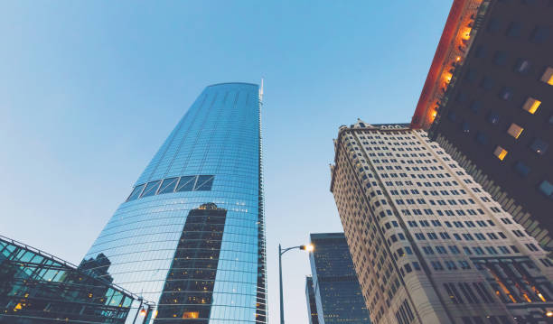 istock Looking up at skyscrapers in LA 942857710