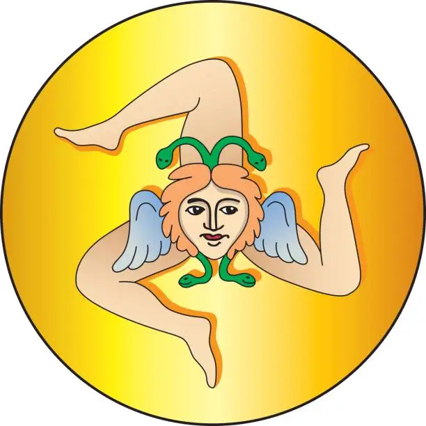 Vector illustration of Badge of sicilia - Tricania Italy