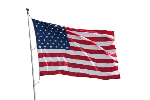 istock American Flag isolated on white 942861798
