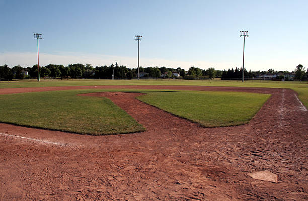 il diamond - baseball field grass baseballs foto e immagini stock