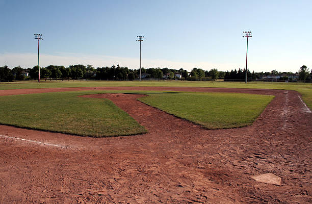 Photo of an empty baseball diamond stock photo