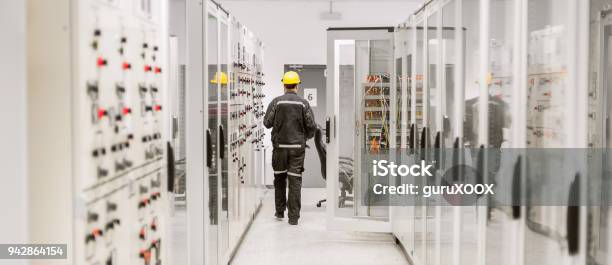 Using Protective Relay And Medium Voltage Switchgear Engineering Department Stock Photo - Download Image Now