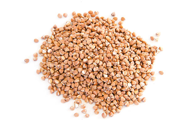 istock Pile of buckwheat on white 94286512