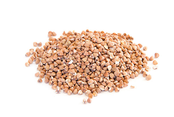istock Pile of buckwheat on white 94286532