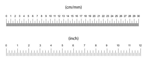 индикаторы размера линейки - ruler stock illustrations