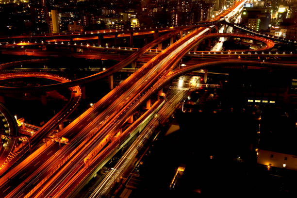 istock Night view of a big junction 942870854