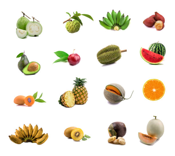 istock set of fruits on white background. 942882416