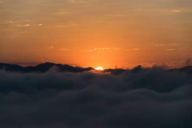 istock Mountain mist, Beautiful winter mountains landscape 942882890