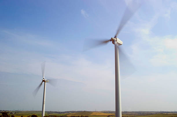 Rocky seashore and Windmills
