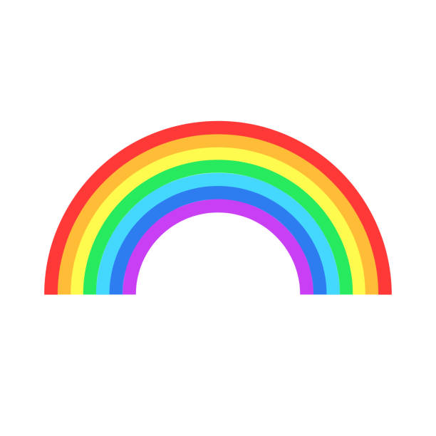 illustrazioni stock, clip art, cartoni animati e icone di tendenza di icona piatta colorata dell'arcobaleno o dello spettro dei colori per app e siti web - rainbow